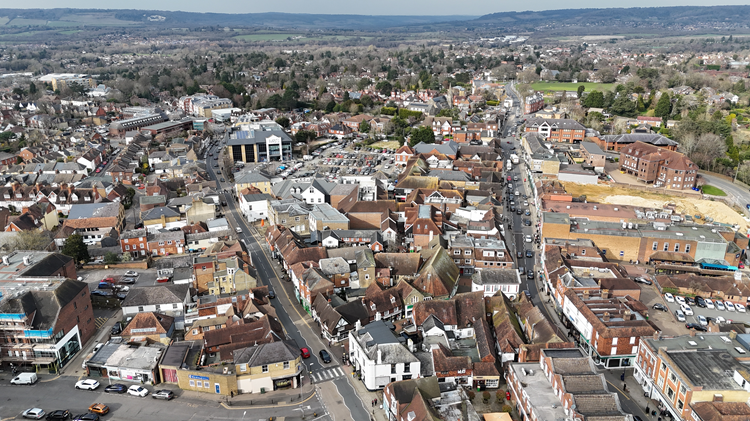 UK Town Aerial Overhead